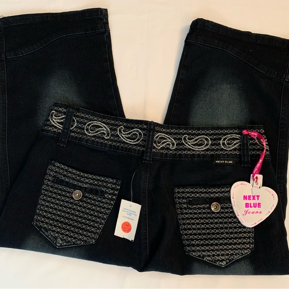 Next Blue Denim - Women’s Black Embroidered Jeans